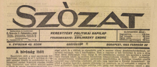 1923. február 21. – A bíróság ítéletet hirdet Károlyi Mihály hazaárulási perében