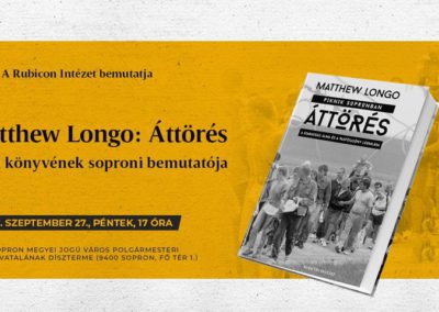 Matthew Longo: Áttörés című könyvének soproni bemutatója