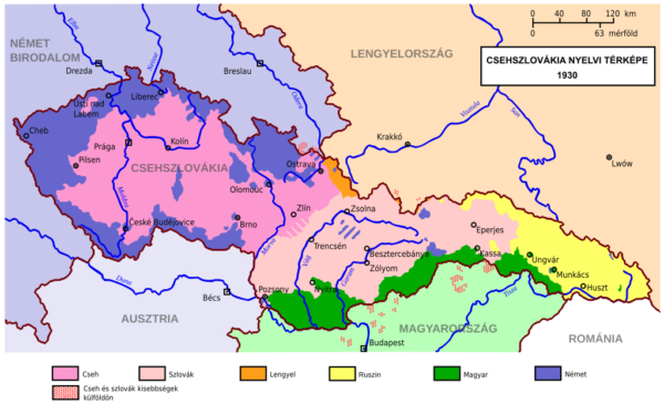 Csehszlovákia 1930-as nyelvi térképe